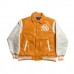 SP5DER LEATHER VARSITY JACKET ORANGE