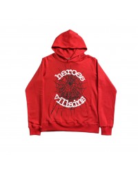 SP5DER x METRO BOOMIN HEROS AND VILLAINS HOODIE RED