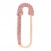 18K Rose Gold Pink Sapphire Safety Pin Earring