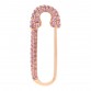 18K Rose Gold Pink Sapphire Safety Pin Earring
