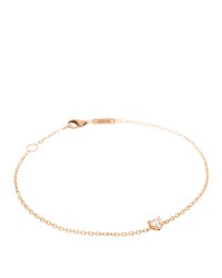 18K Rose Gold Diamond Heart Shaped Chain Bracelet