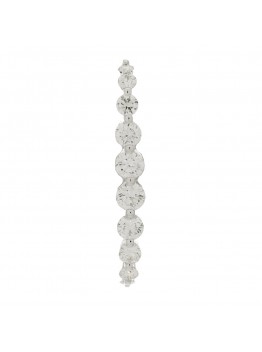 18K White Gold Diamond Lobe Cuff Earring