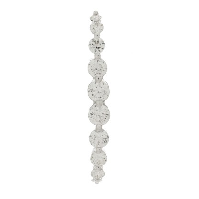 18K White Gold Diamond Lobe Cuff Earring