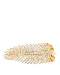 18K Yellow Gold Diamond Feather Ring 47 4