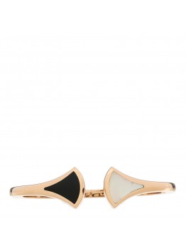 18K Rose Gold Mother of Pearl Black Onyx Divas Dream Cuff Bracelet