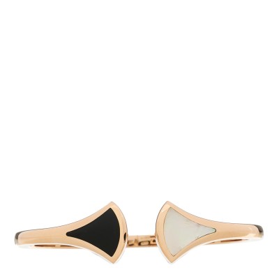 18K Rose Gold Mother of Pearl Black Onyx Divas Dream Cuff Bracelet