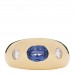 18K Yellow Gold Diamond Blue Sapphire Bombe Ring 47 4.25