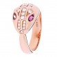 18K Rose Gold Diamond Rubellite Serpenti Seduttori Ring 53 6.5