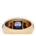 18K Yellow Gold Diamond Blue Sapphire Bombe Ring 47 4.25
