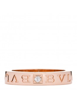 18K Rose Gold Diamond B.Zero1 Essential Band Ring 54 6.75