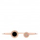 18K Rose Gold Diamond Onyx BVLGARI BVLGARI Cuff Bracelet M