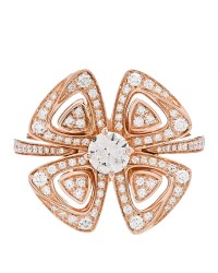 18K Rose Gold Diamond Fiorever Pave Ring 54 6.75