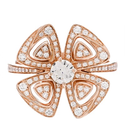 18K Rose Gold Diamond Fiorever Pave Ring 54 6.75
