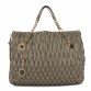 Lambskin Pleated Monete Tote Bag Grey