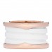 18K Rose Gold White Ceramic B.Zero1 Four-Band Ring 52 6