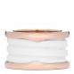 18K Rose Gold White Ceramic B.Zero1 Four-Band Ring 52 6