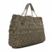 Lambskin Pleated Monete Tote Bag Grey