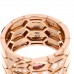 18K Rose Gold Diamond Rubellite Serpenti Seduttori Wide Ring 52 6
