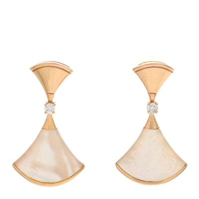 18K Rose Gold Diamond Mother of Pearl Divas' Dream Earrings