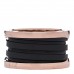 18K Rose Gold Black Ceramic B.Zero1 Four-Band Ring 52 6