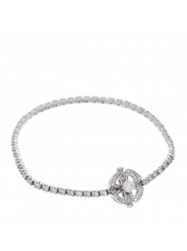 18K White Gold Diamond Fiorever Pave Bracelet S