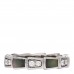 18K White Gold Diamond Gray Mother of Pearl Serpenti Viper Band Ring 48 4.5