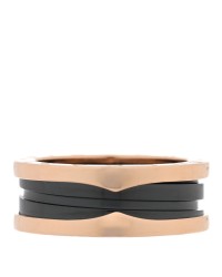 18K Rose Gold Black Ceramic B.Zero1 Two-Band Ring 56 7.5