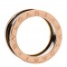 18K Rose Gold Black Ceramic B.Zero1 Four-Band Ring 53 6.25