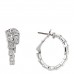 18K White Gold Diamond Serpenti Viper Hoop Pave Earrings