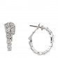 18K White Gold Diamond Serpenti Viper Hoop Pave Earrings
