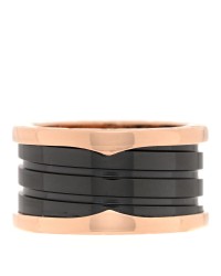 18K Rose Gold Black Ceramic B.Zero1 Four-Band Ring 56 7.5