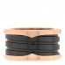 18K Rose Gold Black Ceramic B.Zero1 Four-Band Ring 56 7.5