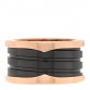 18K Rose Gold Black Ceramic B.Zero1 Four-Band Ring 56 7.5