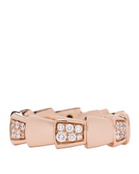 18K Rose Gold Diamond 6mm Serpenti Viper Band Ring 52 6