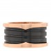18K Rose Gold Black Ceramic B.Zero1 Four-Band Ring 56 7.5