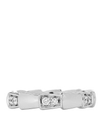 18K White Gold Diamond Serpenti Viper Band Ring 46 3.75