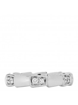 18K White Gold Diamond Serpenti Viper Band Ring 46 3.75