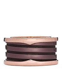 18K Rose Gold Bronze Cermet B.Zero1 Roma Four-Band Ring 61 9.5