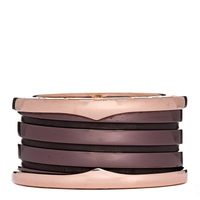 18K Rose Gold Bronze Cermet B.Zero1 Roma Four-Band Ring 61 9.5