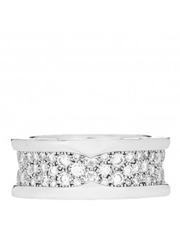 18K White Gold Diamond B.Zero1 Pave Ring 54 6.75
