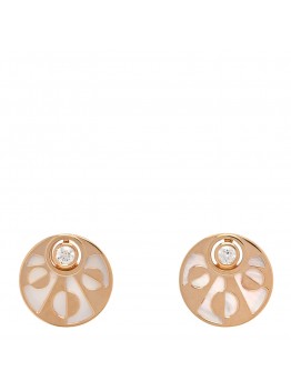 18K Rose Gold Diamond Mother of Pearl Intarsio Earrings