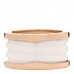 18K Rose Gold White Ceramic B.Zero1 Four-Band Ring 56 7.5