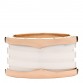 18K Rose Gold White Ceramic B.Zero1 Four-Band Ring 56 7.5