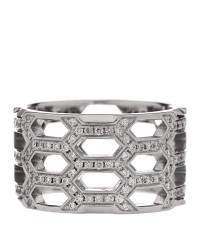 18K White Gold Diamond Serpenti Seduttori Pave Ring 56 7.5