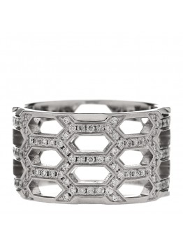 18K White Gold Diamond Serpenti Seduttori Pave Ring 56 7.5