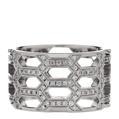 18K White Gold Diamond Serpenti Seduttori Pave Ring 56 7.5