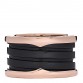 18K Rose Gold Black Ceramic B.Zero1 Four-Band Ring 51 5.75