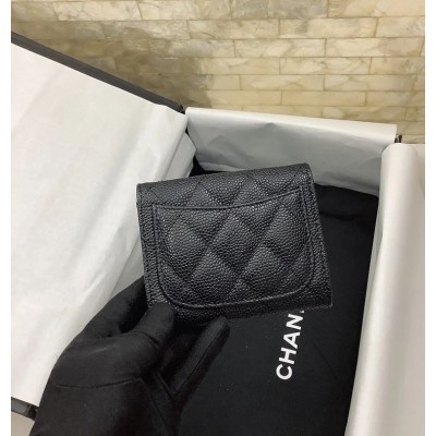 cc CO-CO Classic Card Holder 11cm/4.4in Silver Hardware For Women Black AP0214 Y01480 C3906
