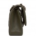 CC Medium Classic Double Flap Bag Olive Calfskin Light Gold Hardware