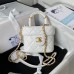 Cc Small Vanity Case White Lambskin & Gold-Tone Metal 12.5x15x8 cm Bag